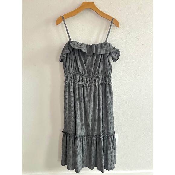Tahari Women’s Tiered Gingham Ruffle‎ Picnic Summer Midi Dress NWT Sz L - Picture 1 of 5